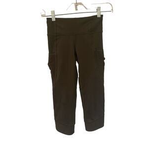 Girls Ivivva Green Cropped Leggings sz 8